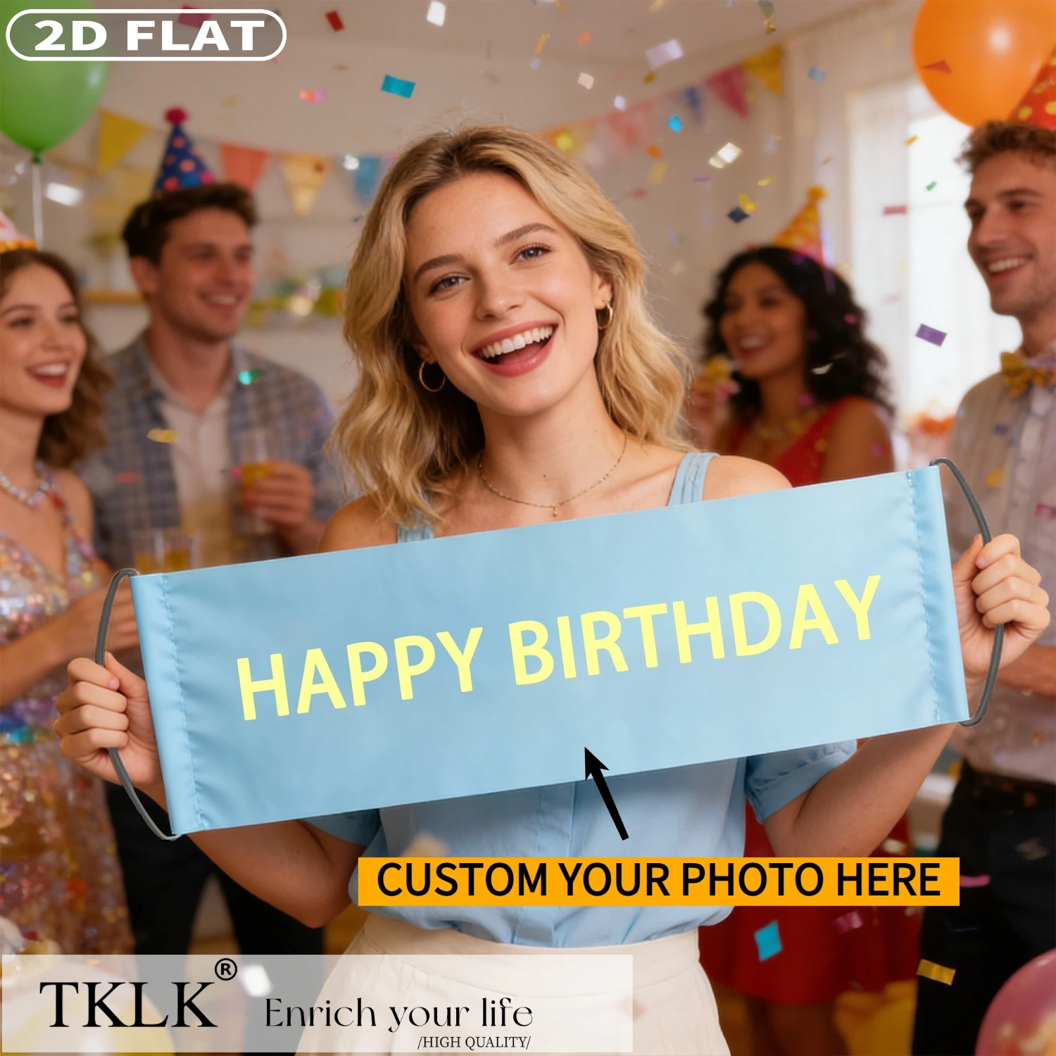 1pc Custom Multi Size Handheld Banner Personalized with Logo, Polyester Material, Perfect for Sports, Weddings, Birthday Party