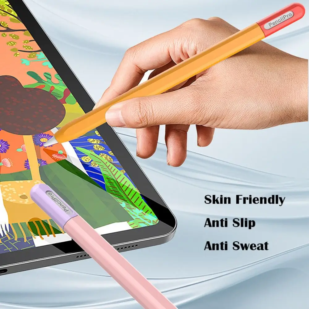 

Silicone Tablet Pencil Case Shockproof Anti Slip Touch Screen Pen Cover Waterproof Ergonomic Stylus Sleeve for Apple Pencil Pro