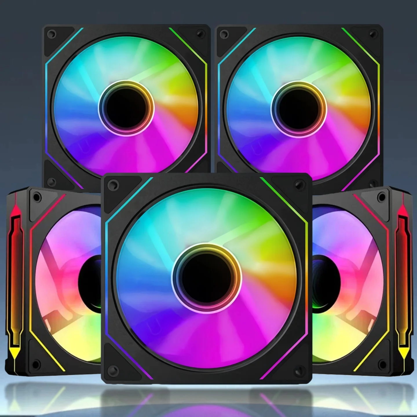 12 cm computer cooling fan, supporting ARGB synchronization and PWM temperature control, low noise and high airflow (forward fan