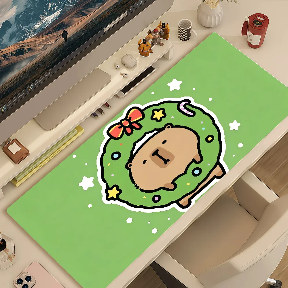 Mouse Pad Cute MousePad Non-slip Lockedge Office Student Kawaii Gaming C-Capybara Thickened Large Writing Pad Cushion