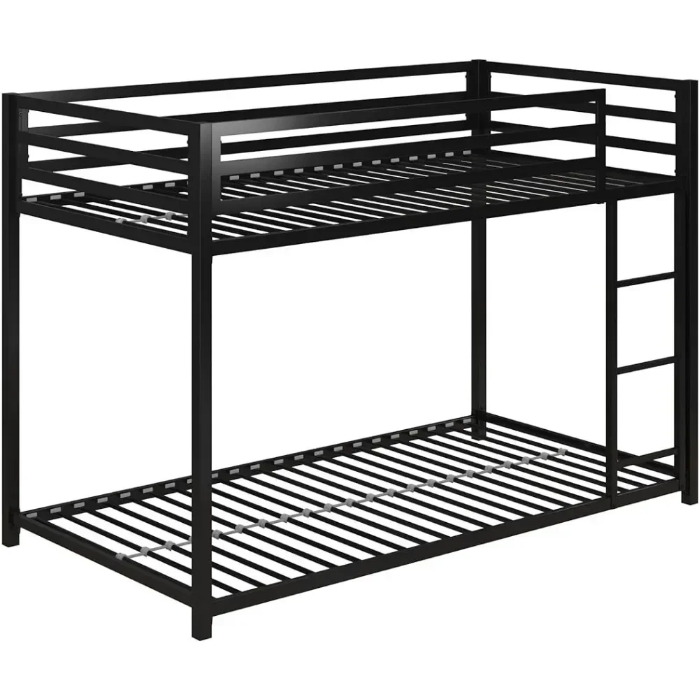 Miles Metal Bunk Bed, Black, Twin over Twin