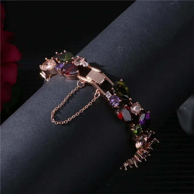 High Quality Rose Gold Color Mona Lisa Zircon Bracelet for Women Crystal from Swarovsks Multicolor CZ Stones Special Store