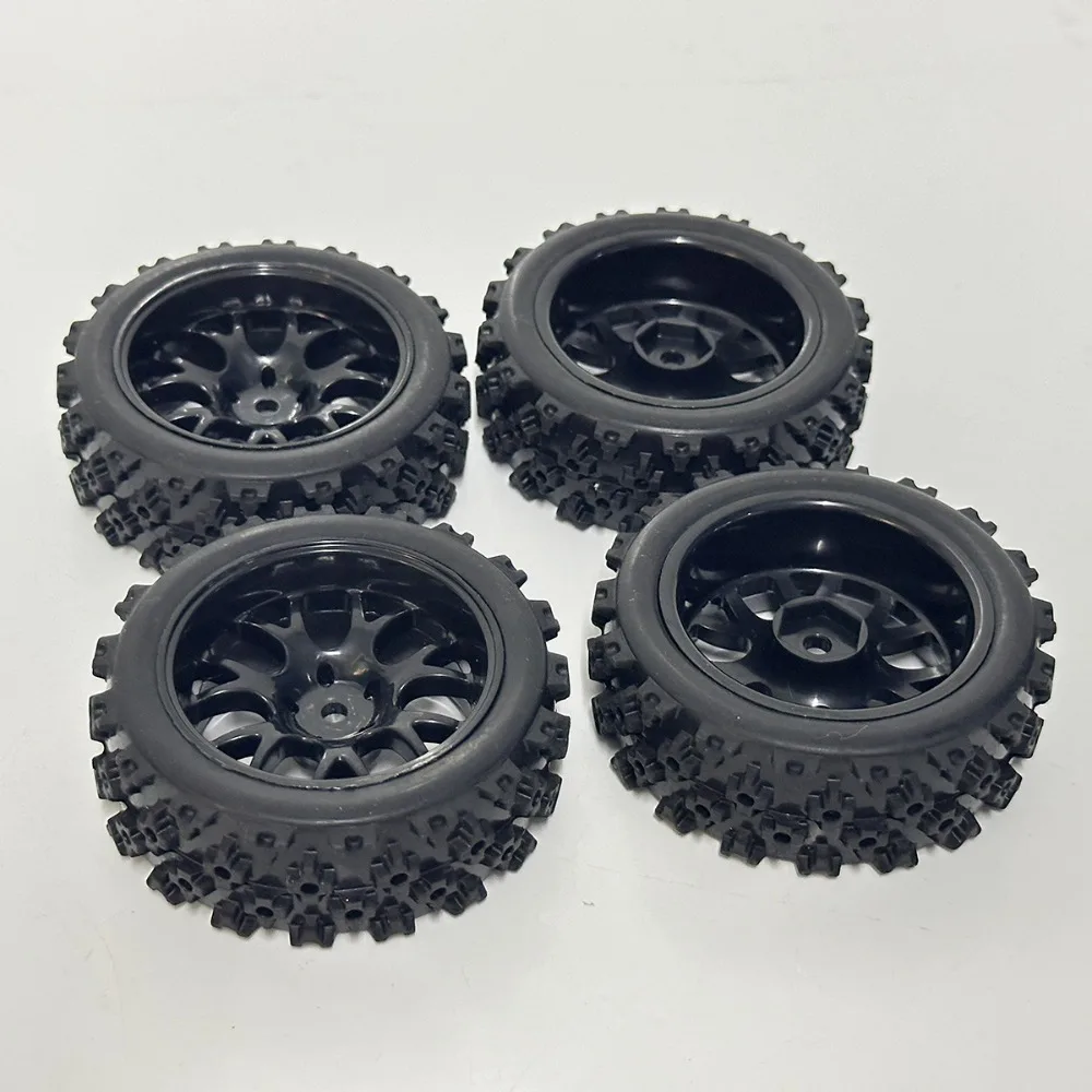 4 Uds RC 12mm ruedas y neumáticos hexagonales de Rally adecuados para 1/12 1/14 1/16 1/18 RC todoterreno en carretera Touring pequeño Buggy