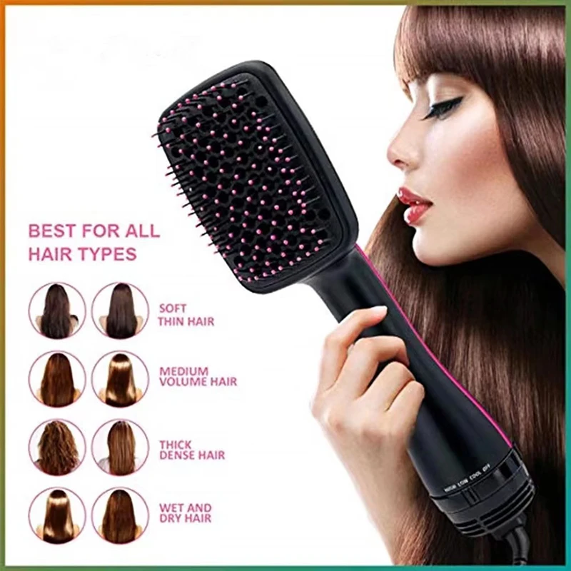 Hair Dryer Hot Air Brush Styler Volumizer Hair Straightener Curler Comb Electric Ion Blow Dryer Brush Hair Styling Tool