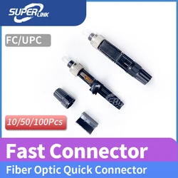 Free Shipping 10,50,100pcs/lot FC UPC Fast Connector Fiber Optic Field Assembly Embedded FTTH FC/UPC Fiber Optic Quick Connector