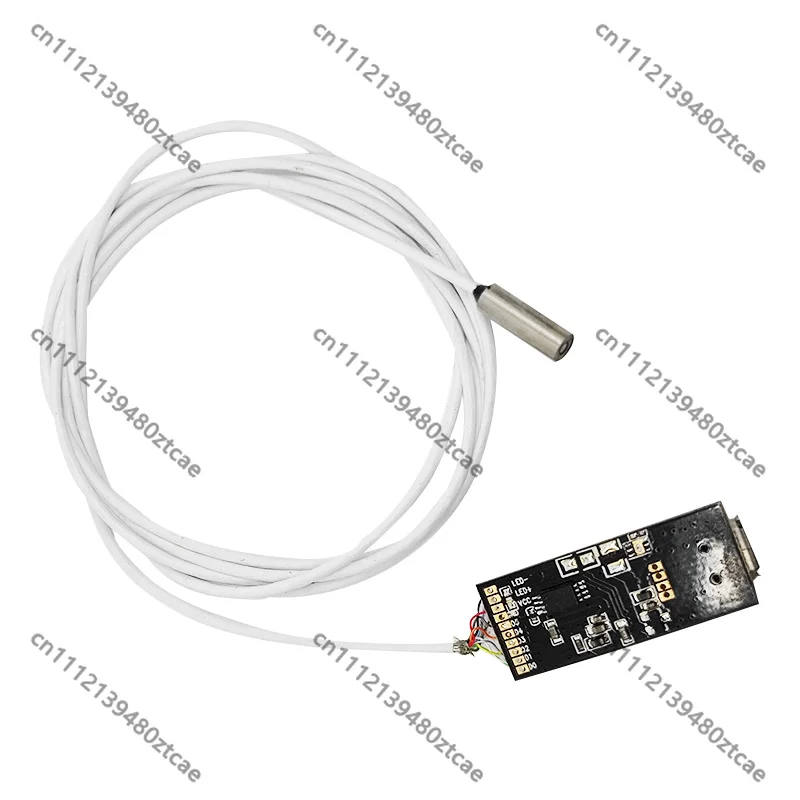 IP67 waterproof 120° wide-angle micro endoscope camera module, 3.9mm diameter CMOS lens equipped with 4 LED lights