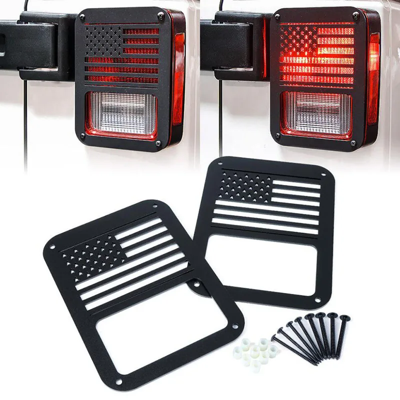 for Jeep Wrangler JK 2007-2017 Black Rear Tail Light Lamp Cover Taillight Protector Lamp Hoods Fits 1 Pair Car Auto Styling