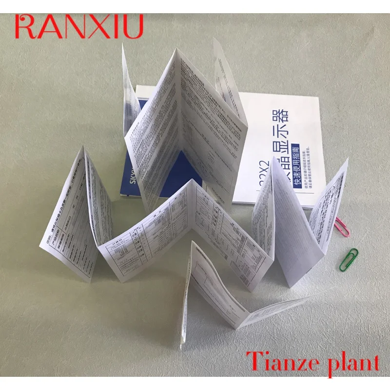 แผ่นพับแผ่นพับแบบพับสำหรับการส่งเสริมบริษัทธุรกิจการพิมพ์ใบปลิวแบบกำหนดเอง