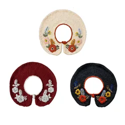 Accessorio per vestiti per bambini con colletto in lana per bambini con colletto ricamato per bambini