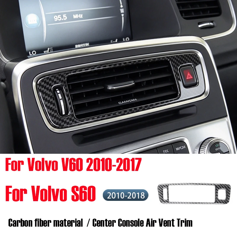 Fit For Volvo V60 S60 2010–2017 Carbon Fiber Center Air Vent Panel Trim Sticker – Interior Protection Accessory