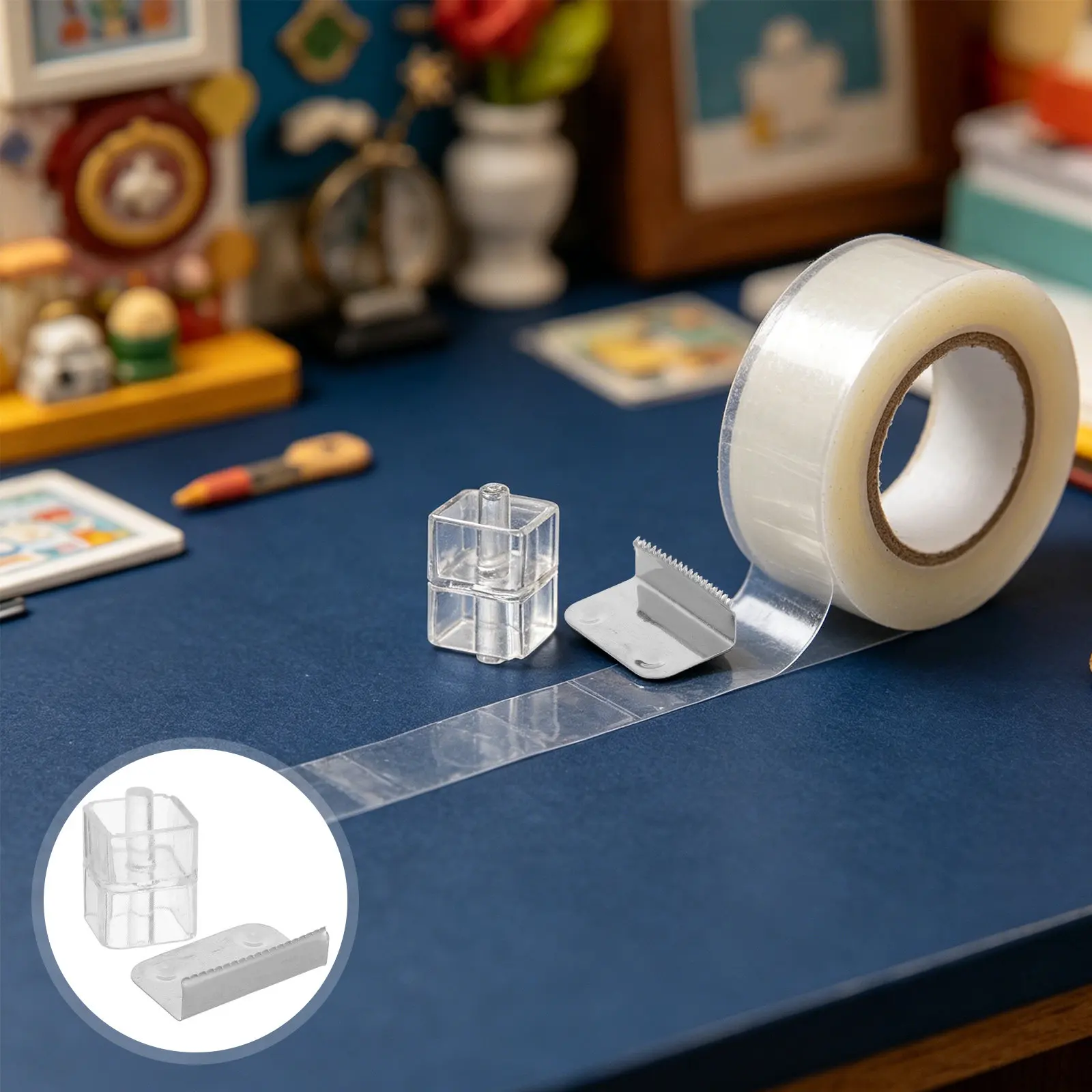 10 Sets Tape Dispenser Replacement Blades with Clear Roller Cores for Binding Machines Compatible with 8808 8809 Models