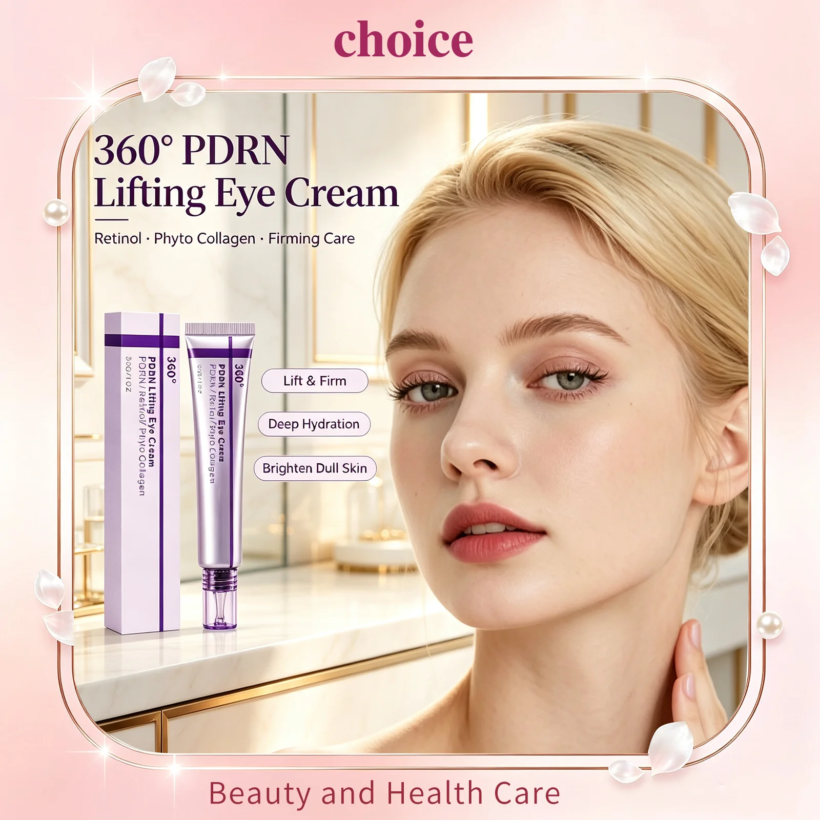 360 PDRN Lifting Eye Cream Retinol Phyto Collagen Anti Wrinkle Firming Moisturize Korean Skincare Eye Area Tightening Eye Cream
