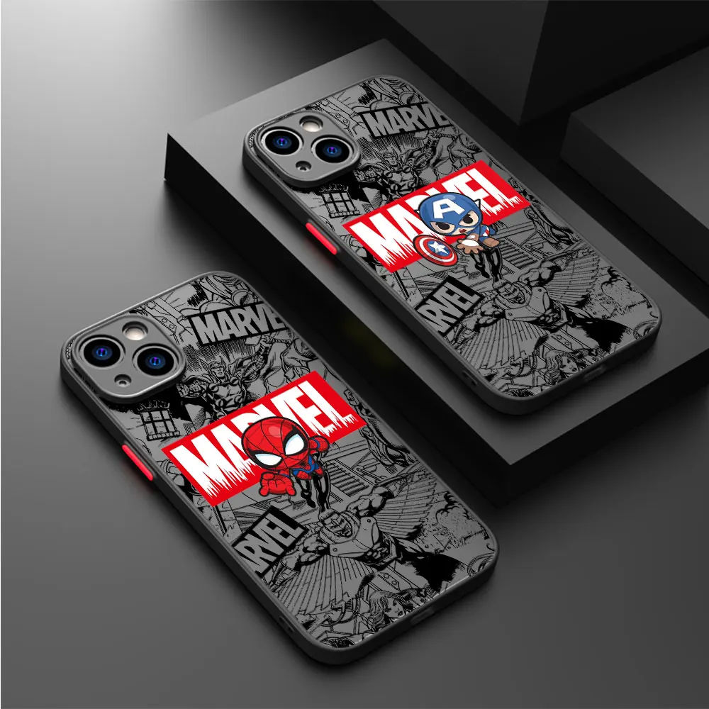 

Marvel Captain America Ironman Case for iPhone 14 15 Plus 8 XS X 7 6S Plus XR 13 Pro Max SE 11 12 Mini 11 Pro 13 Soft Cover