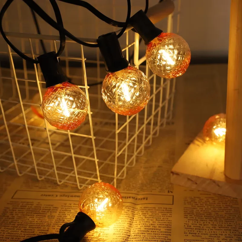 G40 Shatterproof Amber Diamond LED Bulbs E12 1W
