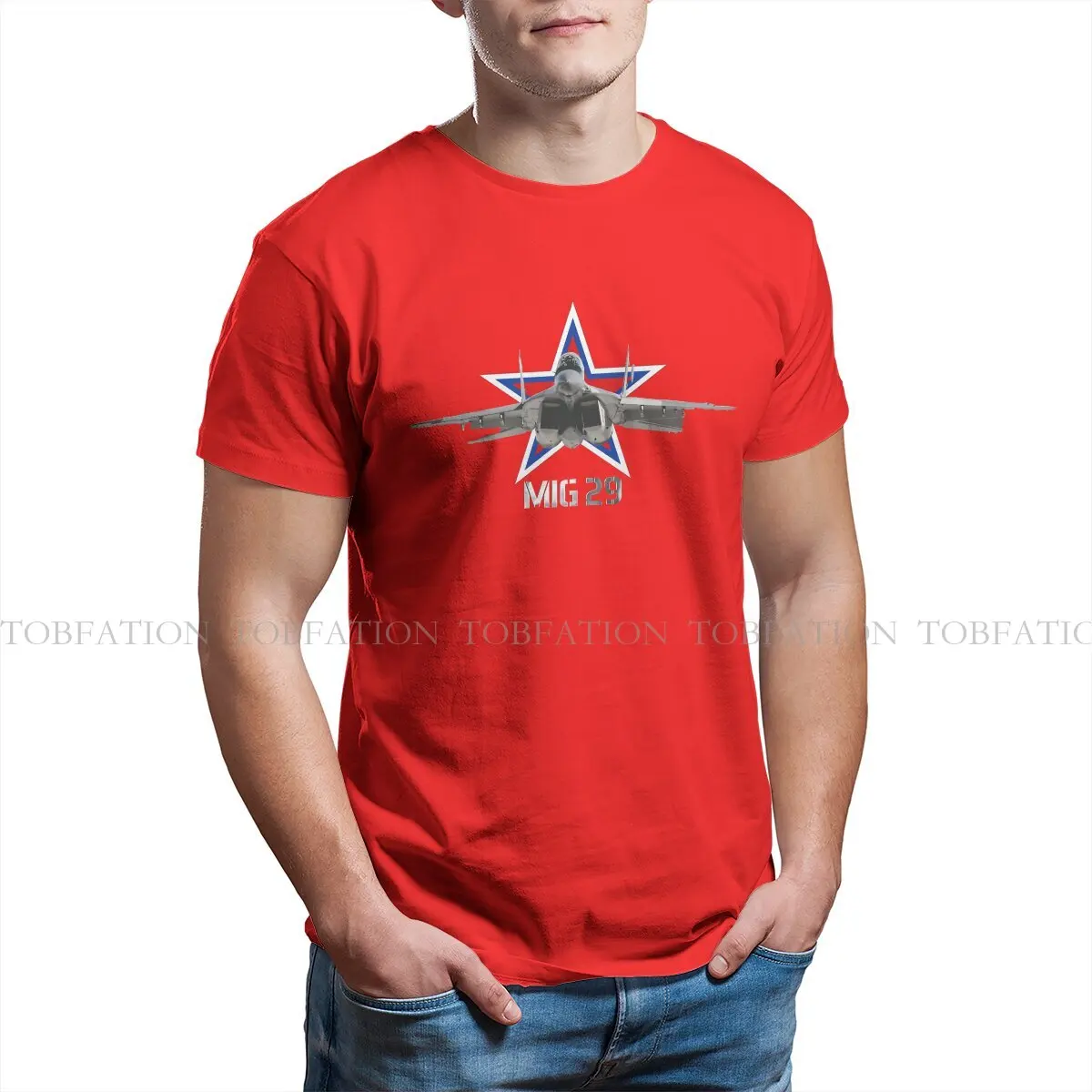 Russian USSR CCCP Fabric TShirt MIG-29 Fulcrum Cockade Air Force  Basic T Shirt Homme Men Tee Shirt Ofertas Big Sale