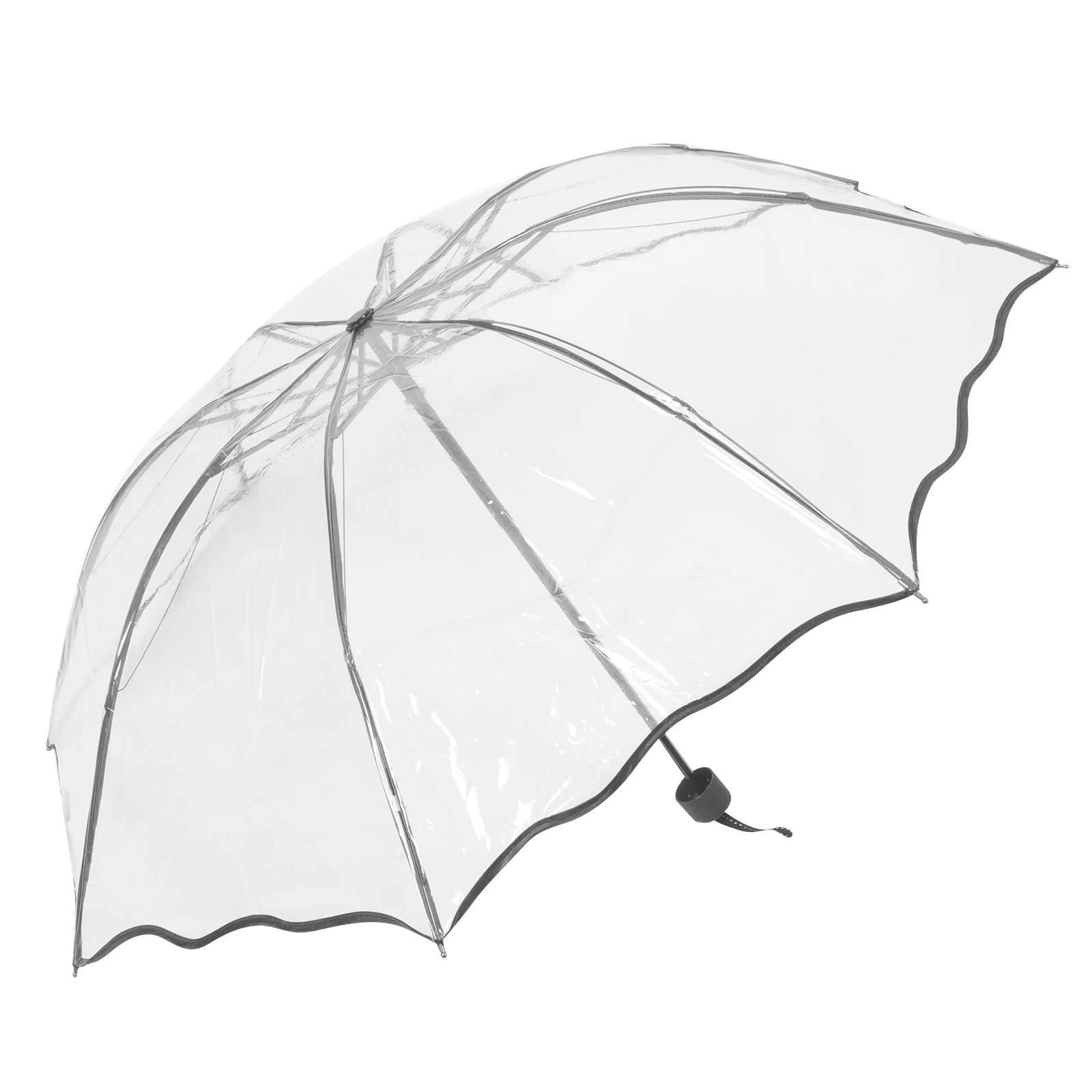 Transparent Umbrella for Sun All-weather Compact Folding Travel Outdoor Portable