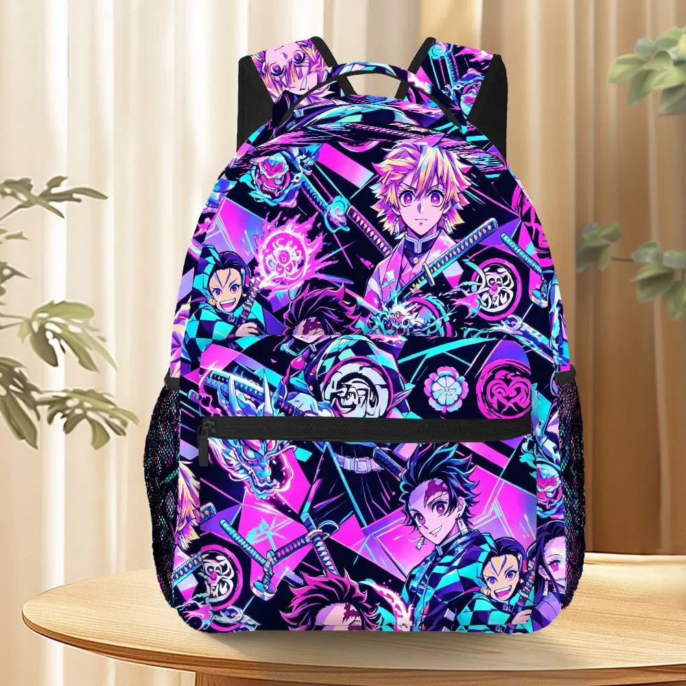 Cyberpunk Demon Slayer Backpack - Neon Anime School & Travel Bag