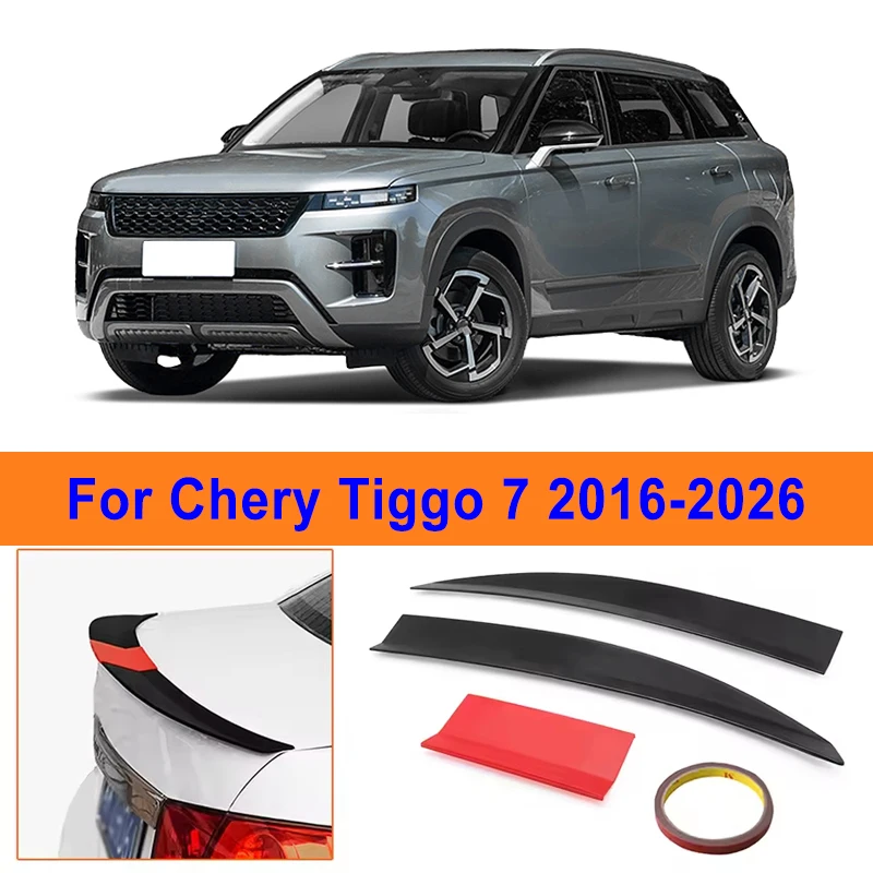 

For Chery Tiggo 7 2016-2026 3-Section ABS Rear Trunk Spoiler 115-125cm Adjustable Sports Decor Top Wing Car Exterior Parts