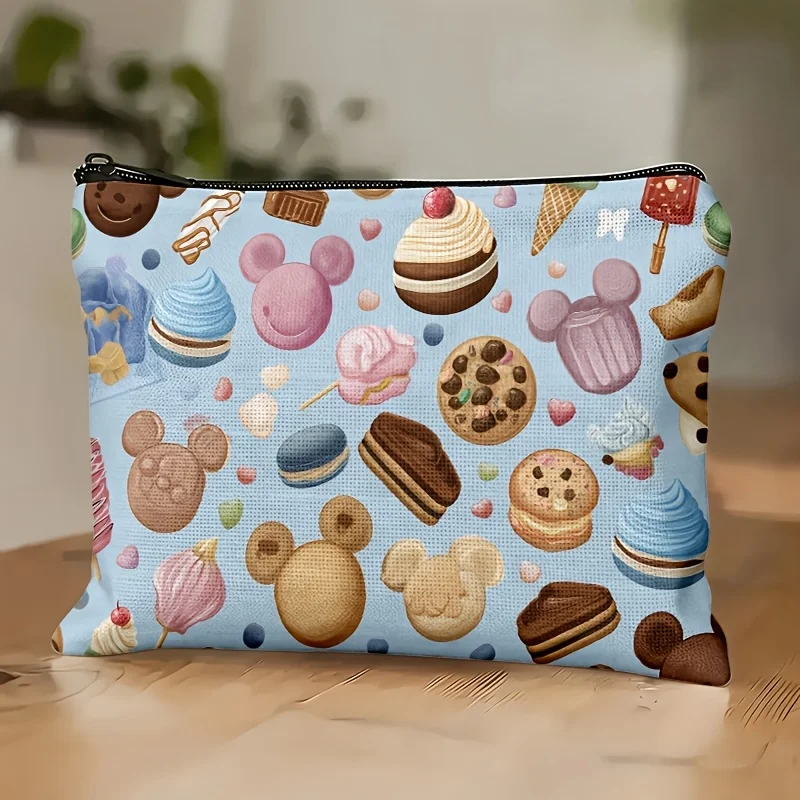 1 Piece of Pink and Sweet Dessert-Style Makeup Bag - Multi-Functional Zipper Bag for Women, Perfect Travel Zipper Storage Bag, Fun Birthday Gift