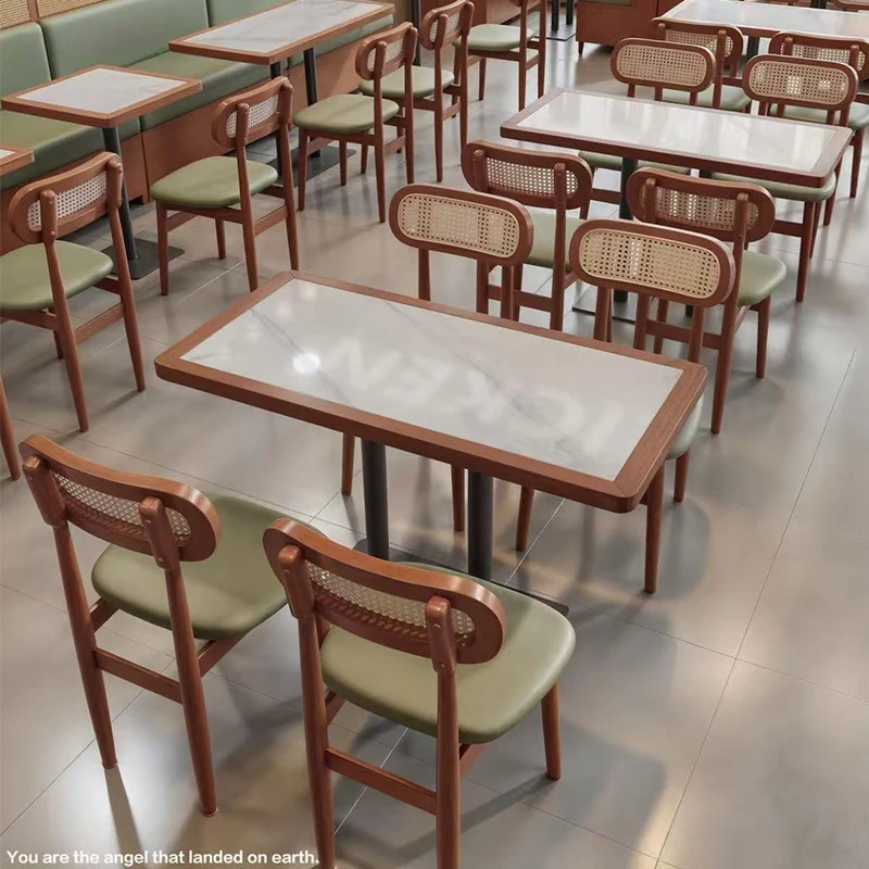 

Мебель для ресторанов, кафе, заведений для хот-пота и барбекю из ротанга и массива дерева: настенные диваны-кабинки, столы для лапшичных и кафе.