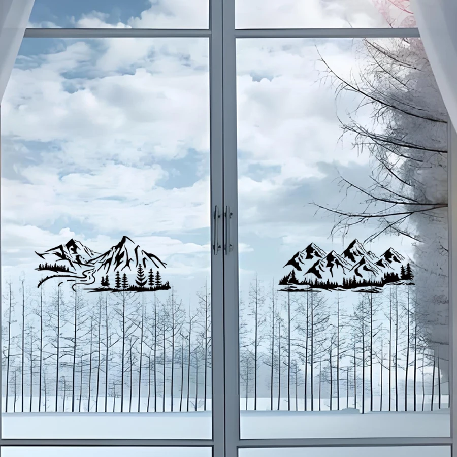 6PCS 산 풍경 스텐실 15×30cm 벽, 목재, 직물, 종이 장식을 위한 재사용 가능한 DIY 페인팅 템플릿