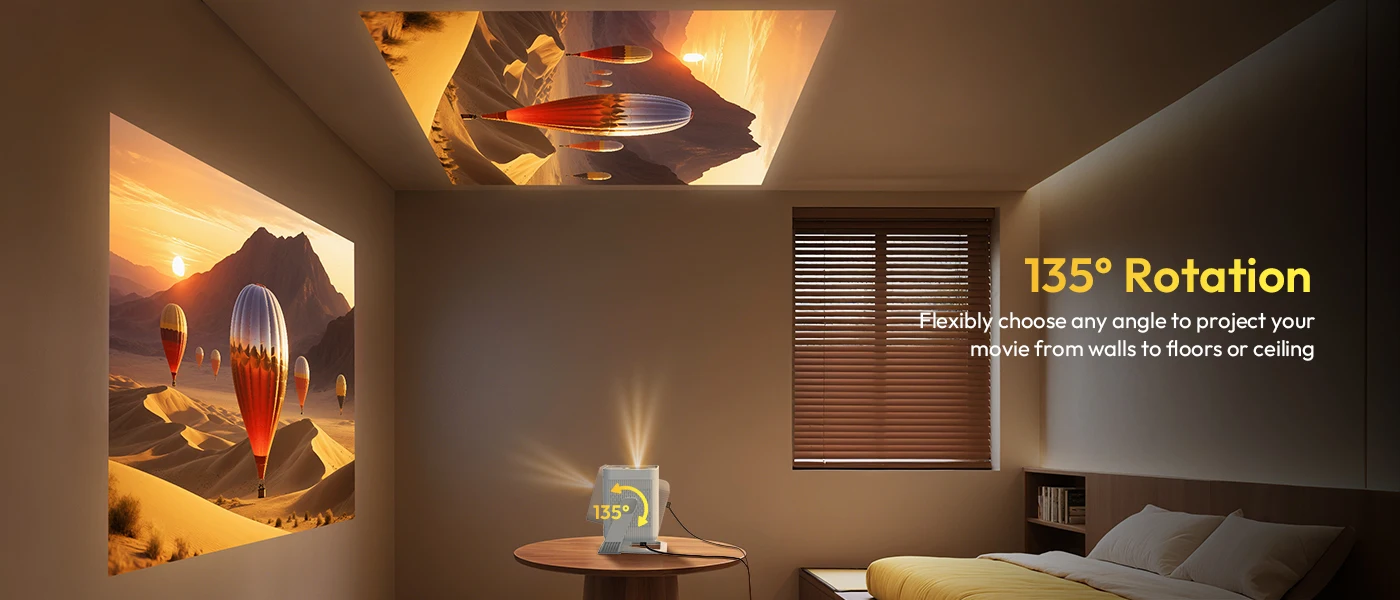 XGODY A6 Pro 650 ANSI Lumens Smart Projector, Native 1080P with 8K Decoding, Android 14, Wi-Fi 6 & Bluetooth 5.2, Auto Focus & Keystone with Auto Screen Alignment, Portable Home Theater Projector for Bedroom & Outdoor Movies