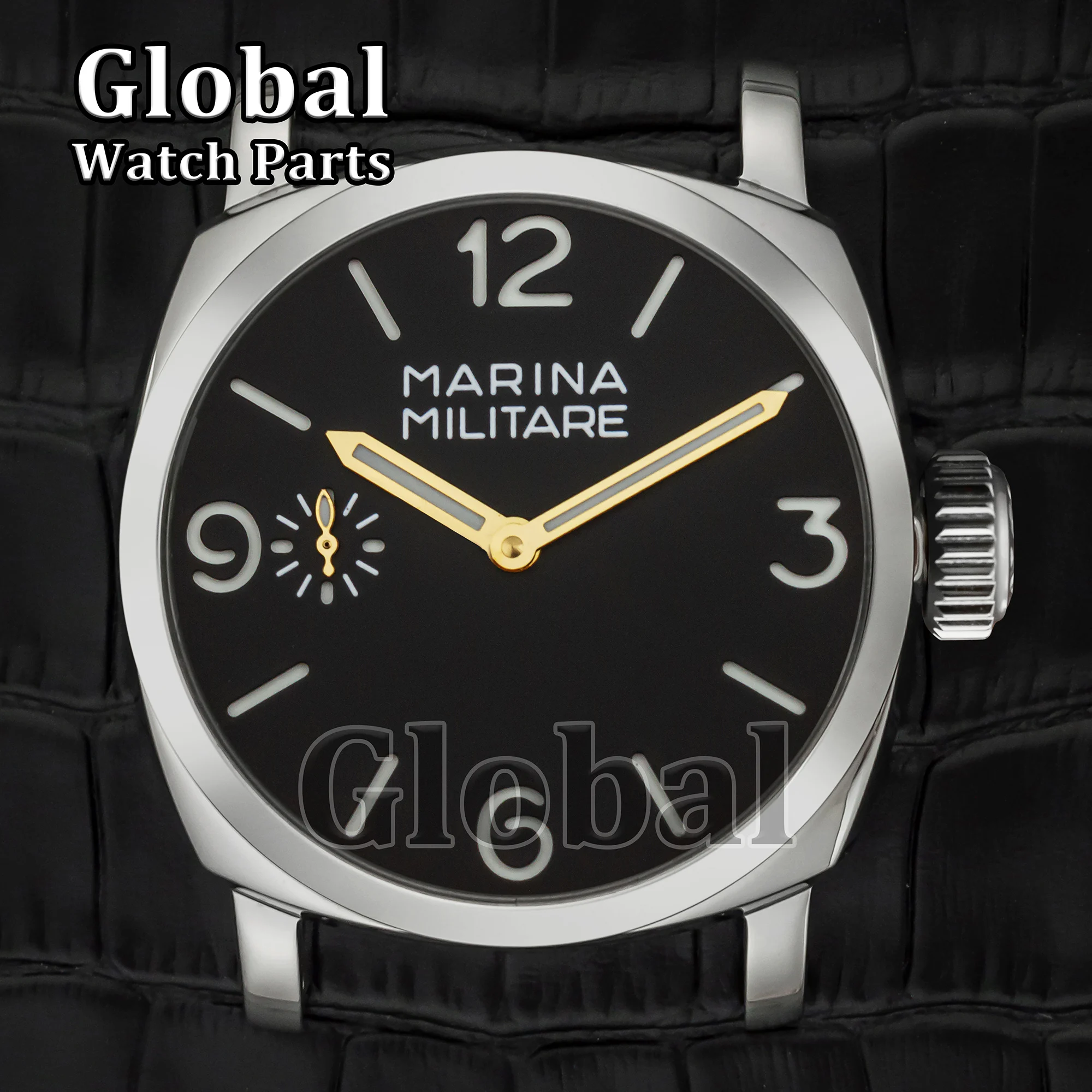 ل PAM 6154 47 مللي متر حافظة ساعة من الفولاذ المقاوم للصدأ وزارة الدفاع الطلب الأيدي 100 متر مقاوم للماء صالح ايتا 6497/6498/ST3600 الحركة التلقائية