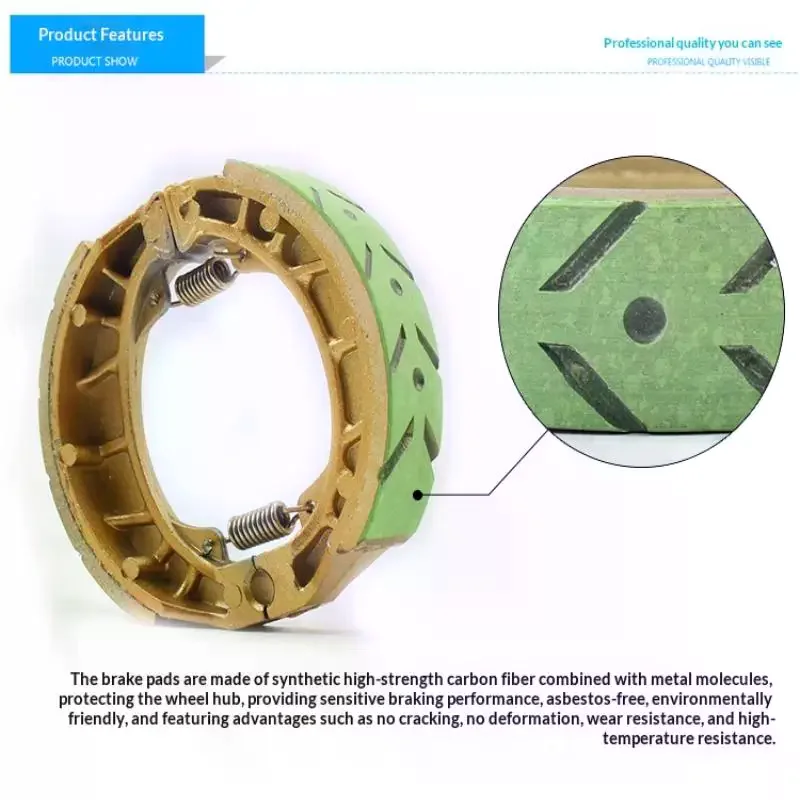 Motorcycles Brake Shoes Drum Brake Pad Block CG125/110 GS125/130 For Electric Scooter Moped ATV Wear-resistant Replacement Parts