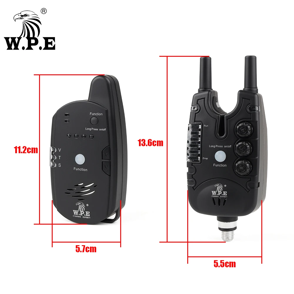 Kit de alarmas de mordida para carpa W.P.E LED sonido inalámbrico - imagen 2