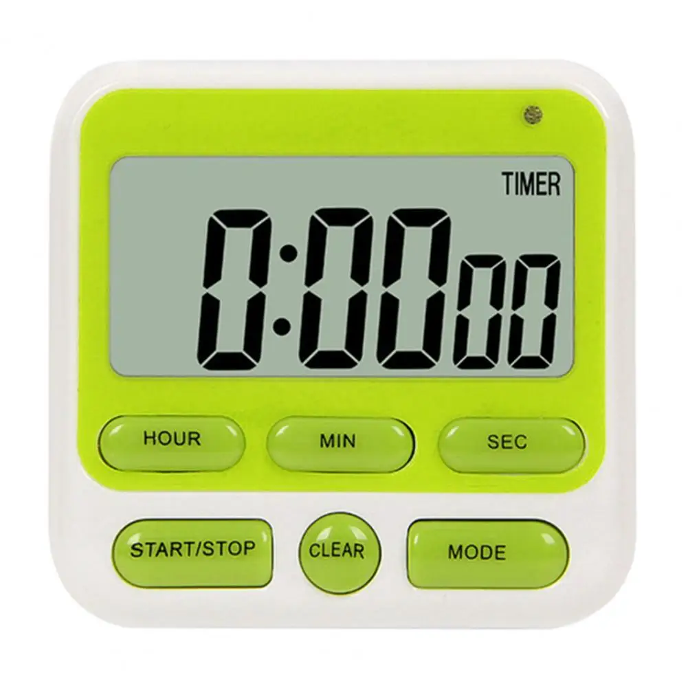 Time Reminder Magnetic Backrest Silent Mode Plastic Large Display Number Timer Kitchen Cooking Baking Tool for Examination Room