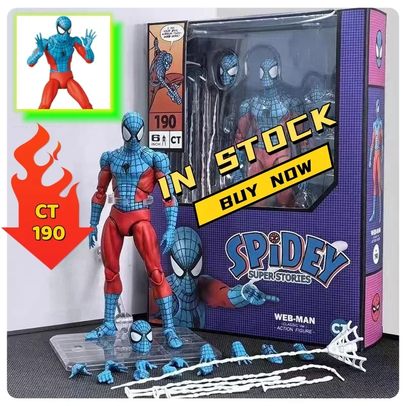 متوفر في المخزون 2026 ألعاب Ct الحصرية الجديدة Mafex 190 Spider-Man Super Stories شخصية أنيمي - هدية مخصصة