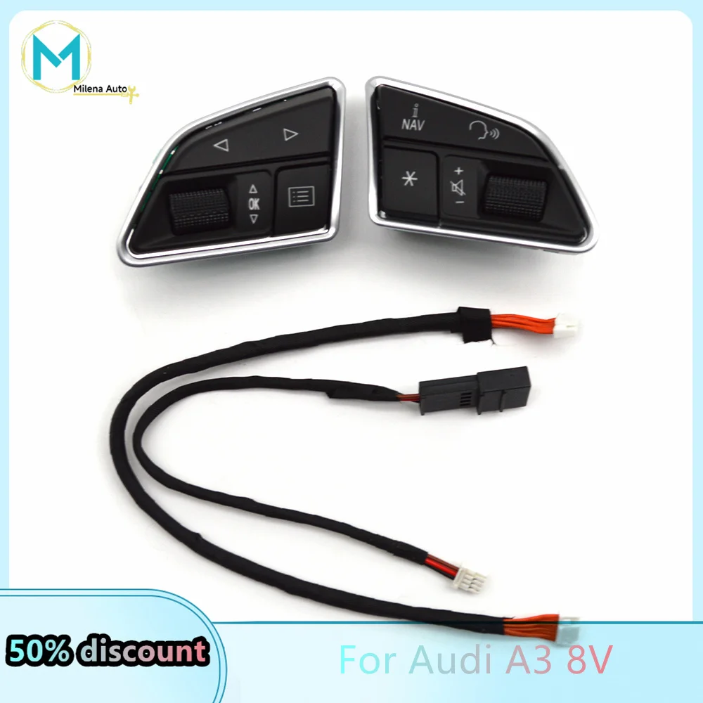 For Audi A3 8V steering wheel keys support paddles