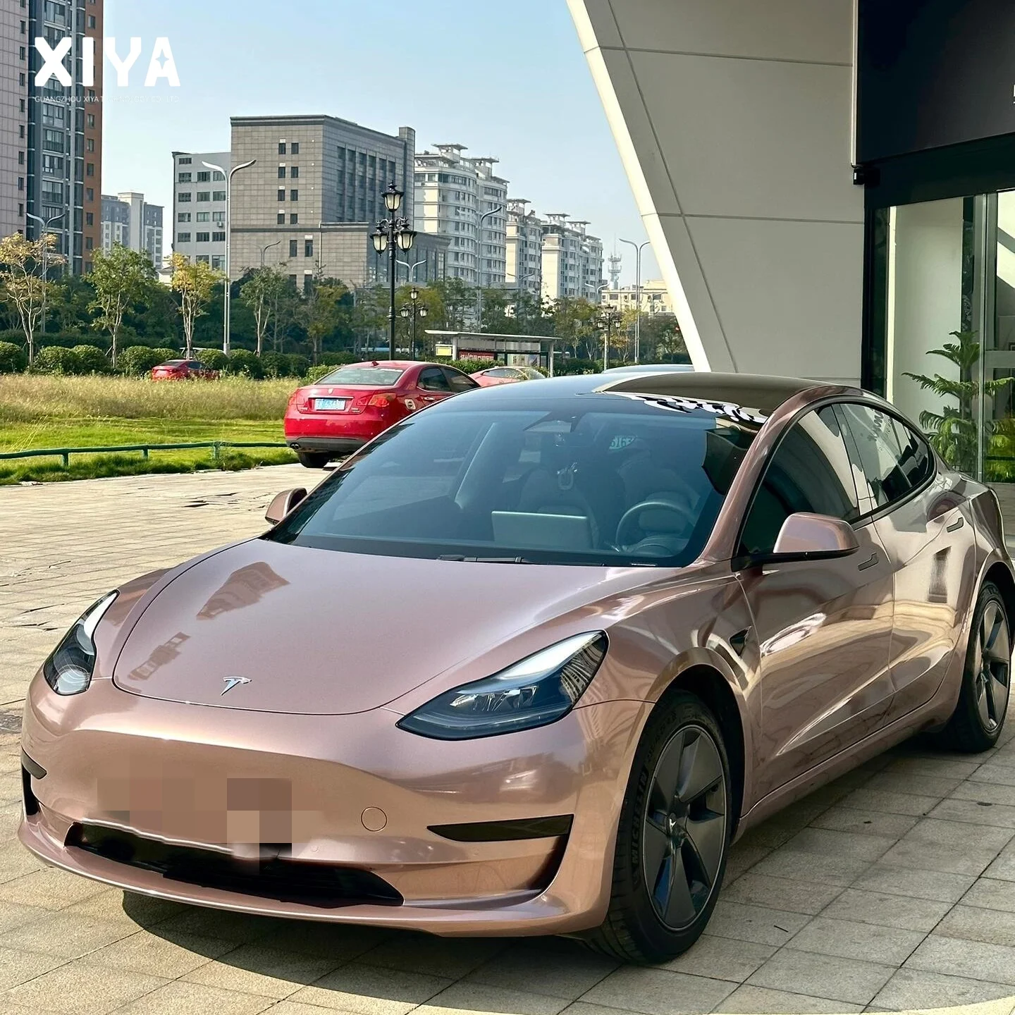 PET Frozen Berry Metallic Air Bubble Gratis Carrosserie Sticker Super Glanzende Ice Berry Roze Vinyl Car Wrapping Film Vinyl Roll