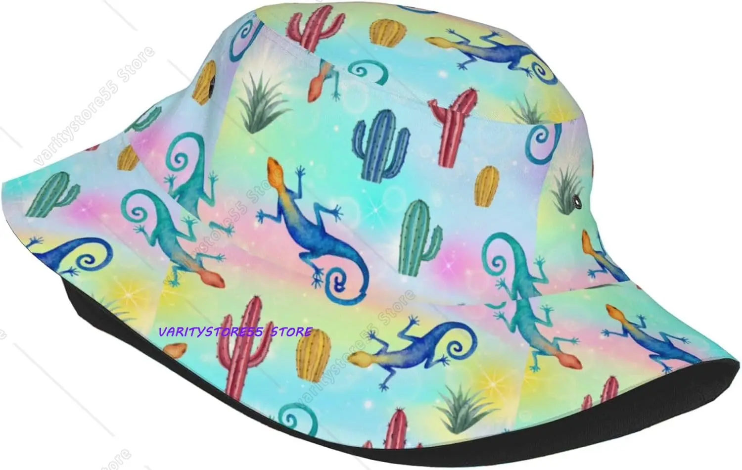 Lizard Bucket Hat Cute Fisherman Hat Chameleon Sun Hats Chameleon Caps Cute Animal Hats for Women Men Outdoor