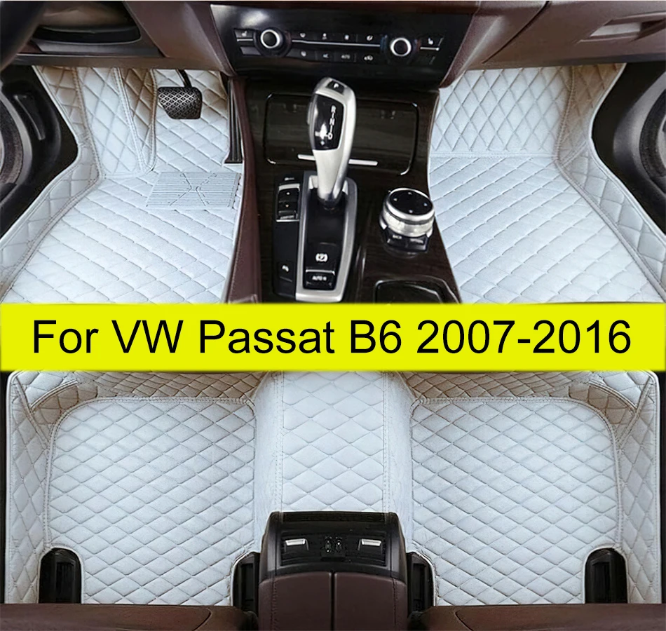 Car Floor Mats For VW Volkswagen Passat B6 2007-2016 15 14 13 12 11 10 Custom Auto Foot Pads Carpet Cover Interior Accessories