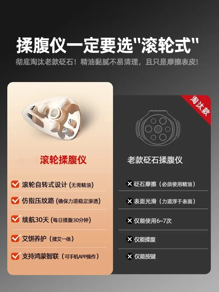 High-end roller abdominal rub instrument, belly rub artifact, promote intestinal peristalsis, moxibustion, heat compress