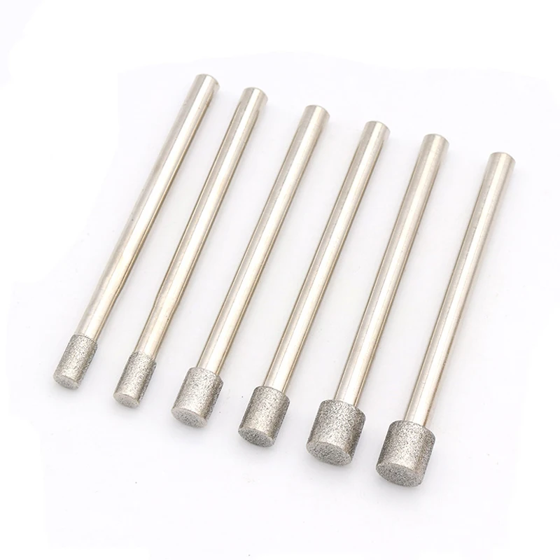 6Mm Shank 80Cm Uitgebreide Staaf Cilindrische Diamant Hoofd 6 8 10Mm Braam Slijpen Graveren Bit Voor Dremel rotary Gereedschap
