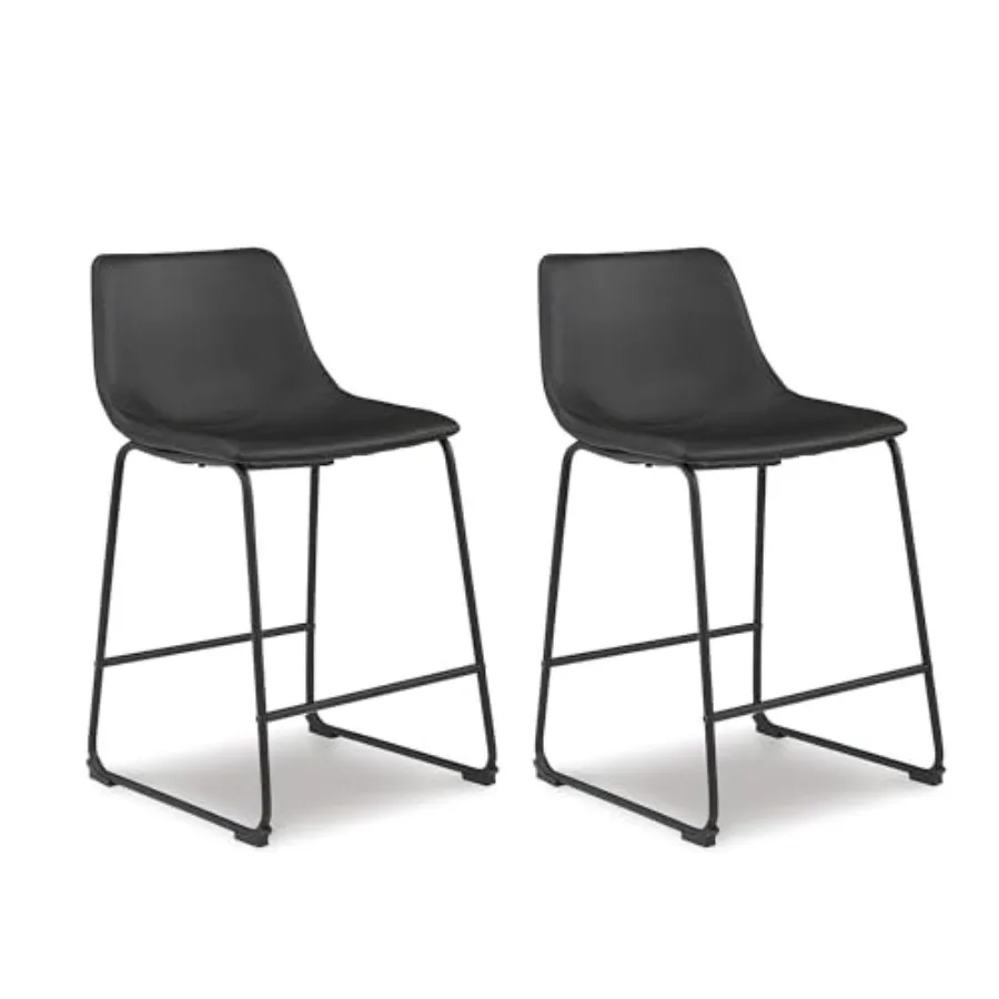 

Centiar 24" Counter Height Modern Bucket Barstool 2 Count Black