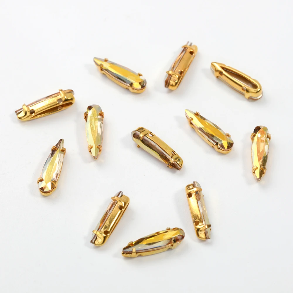 4x15mm kamienie w kształcie kropli deszczu z zestawem pazurów dżetów przyszyć dżetów kryształowe brokatowe wisiorki na materiały jubilerskie 4331