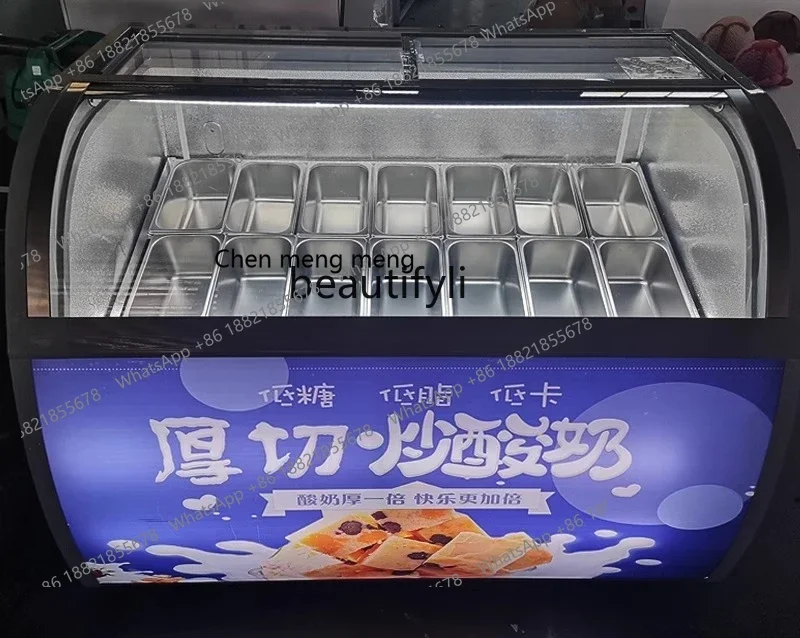

Z189 AA Thick cut fried yogurt hard ice cream display freezer ice cream handmade, ice cream, display cabinet
