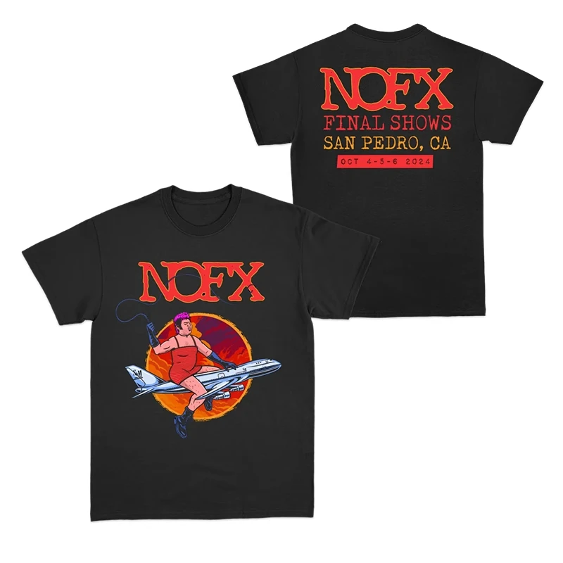 

2025 New NOFX Punk Band Album Rock Red Shark Rabbit American Men's and Women's Short-sleeved T-shirt