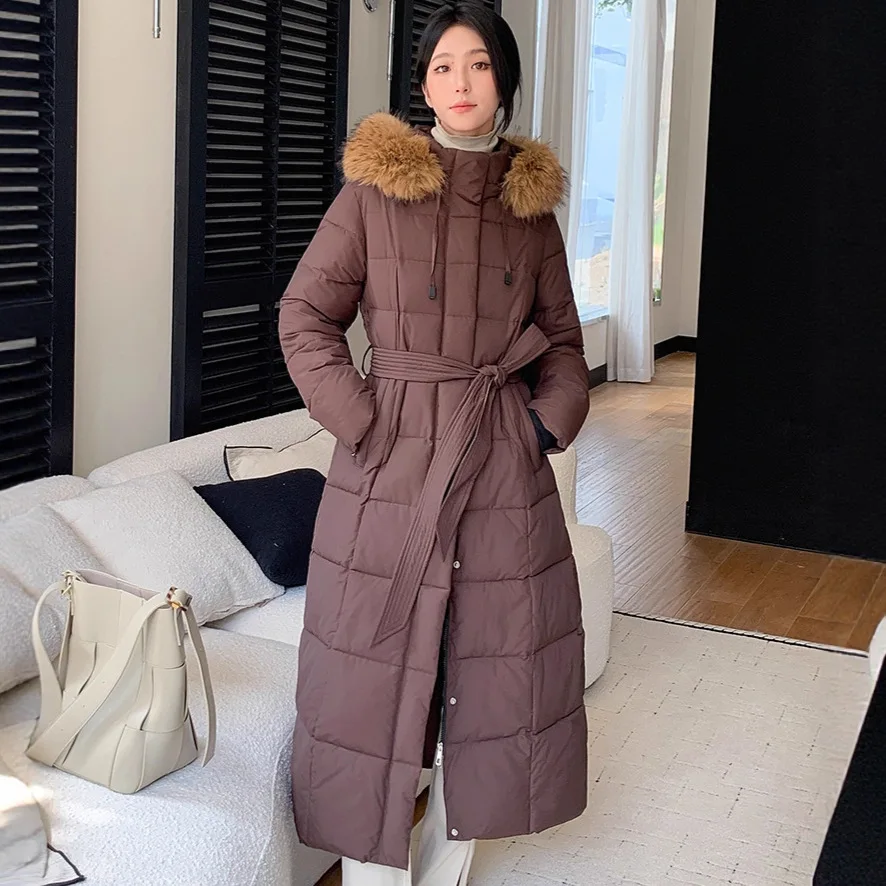 パーカー女性ロングコートフード付き毛皮の襟ジャケット厚く暖かい Y2k ストリートジャケットワークコートエレガントな秋冬 2025