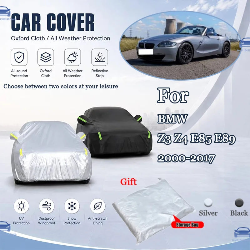 

For BMW Z3 Z4 E85 E89 2000-2017 All Weather Oxford Car Cover UV Snow Dustproof Reflective Strip Outdoor Protection