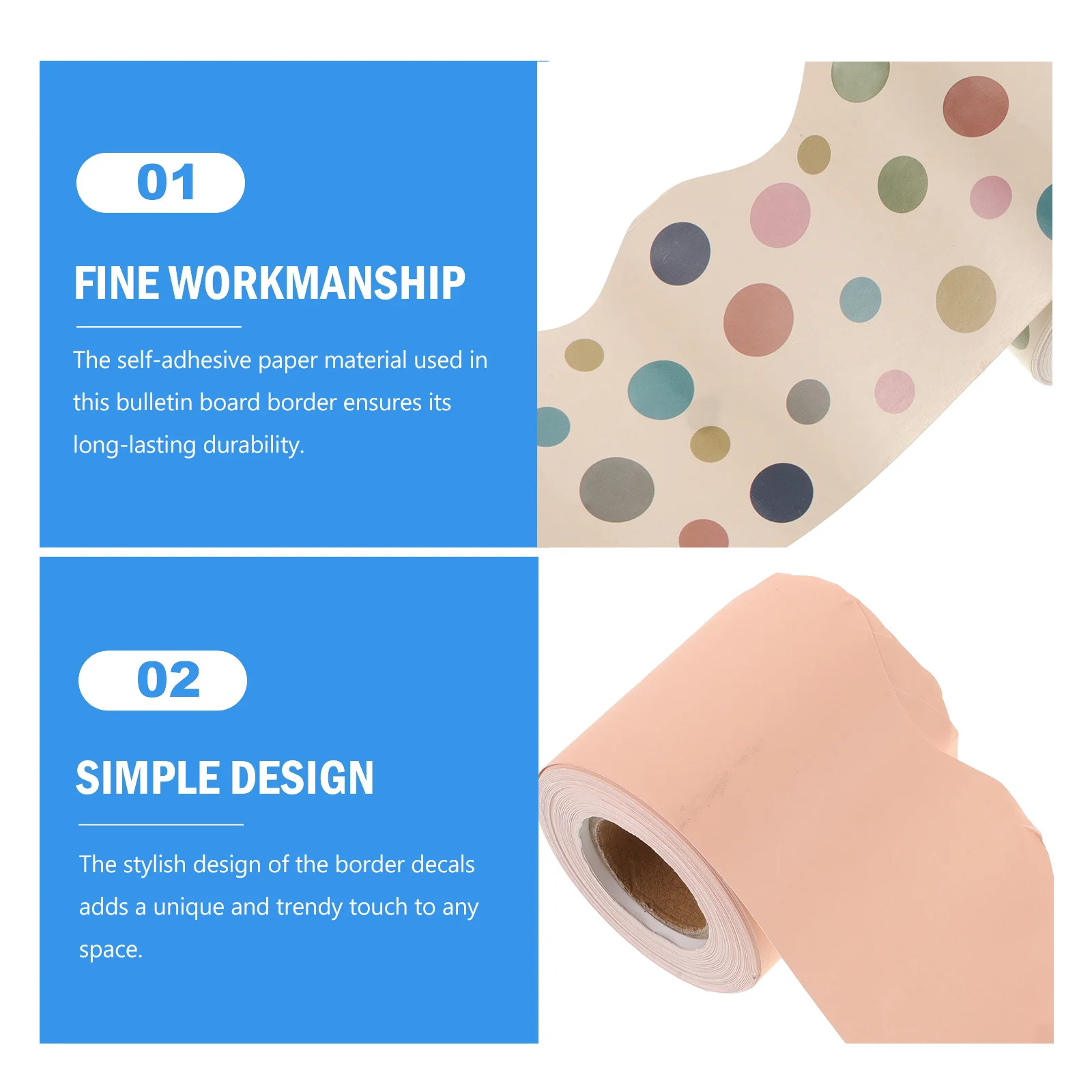 

5 Rolls Bulletin Board Borders Trendy Decals for Classrooms Spring Decorations Easy to Apply Borders Classroom Bulletin