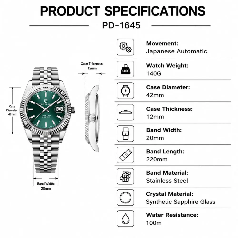 Men's Automatic Mechanical Watch, Waterproof & Stylish