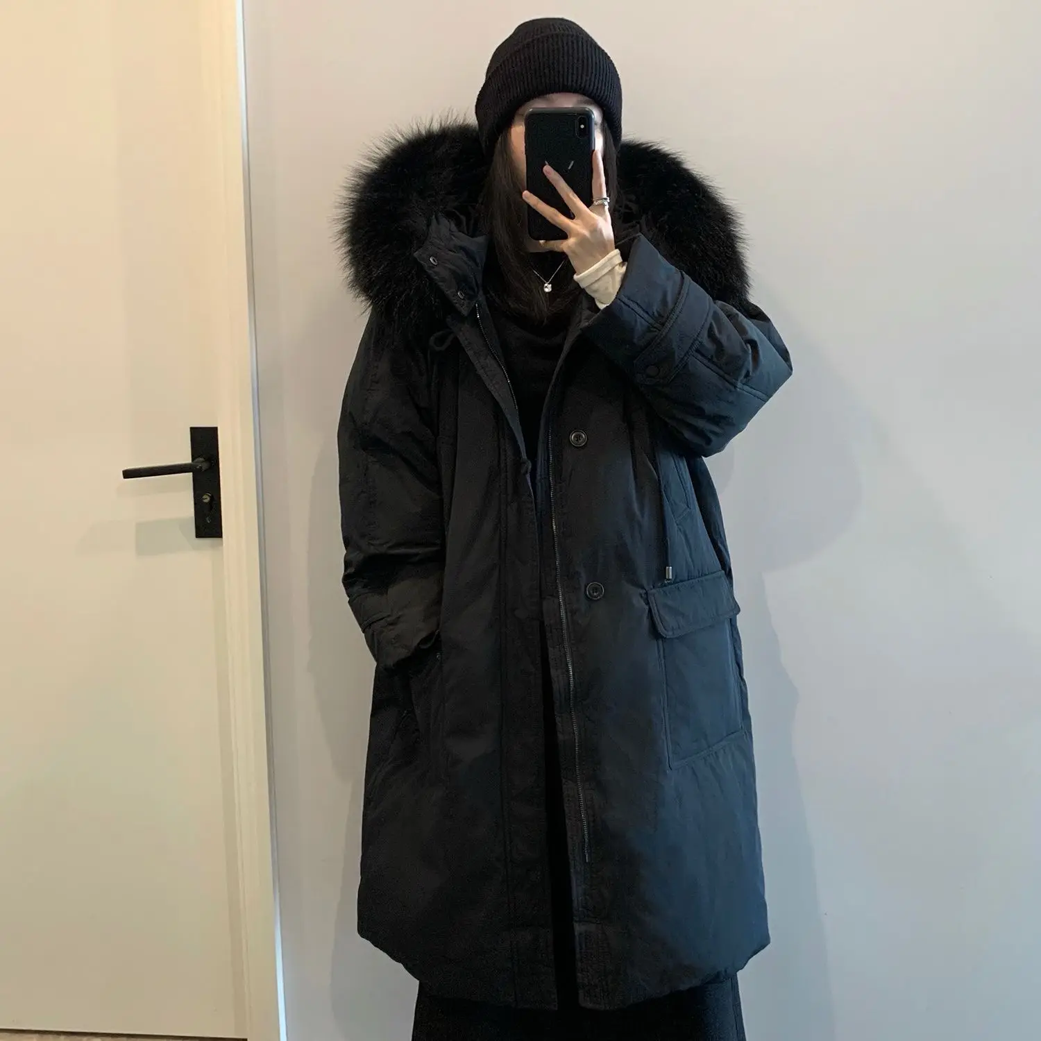 2026 Winter Women's Down Cotton Jacket Loose Hooded Workwear Oversize Faction Overcomes