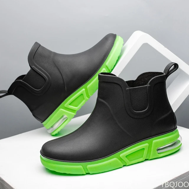 Stivali da pioggia da uomo Stivali da pioggia impermeabili Pesca alla caviglia Lavaggio auto Scarpe da acqua PVC Maschile Moda invernale Outdoor Piatto antiscivolo Comodo AliExpress