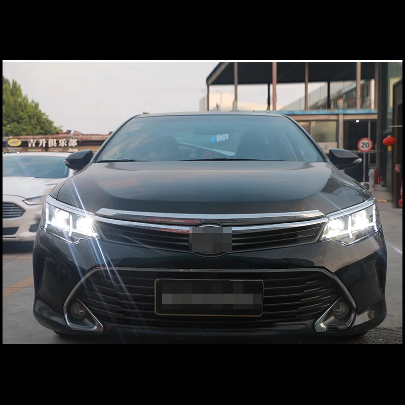 

Автомобильные лампы для Toyota Camry 2015-2017, передние фонари, светодиодные динамические DRL, фара из рыбьей кости, линза проектора HID, автоинструмент, аксессуары