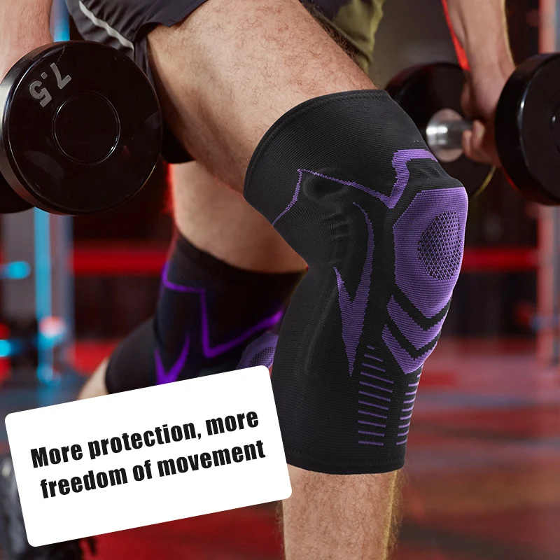 1 Pcs Silicone Spring Knee Brace Strap Patella Medial Support Strong Meniscus  Basketball Running Fitness Non-slip Knee Pad