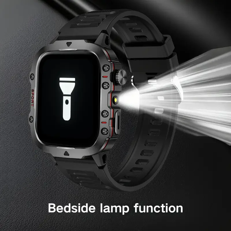 جديد وعرة ساعة ذكية الرجال الساعات الرياضية في الهواء الطلق 1.81 "شاشة BT دعوة Smartwatch AI صوت الرجال الرياضة سوار مقاوم للماء الرجال
